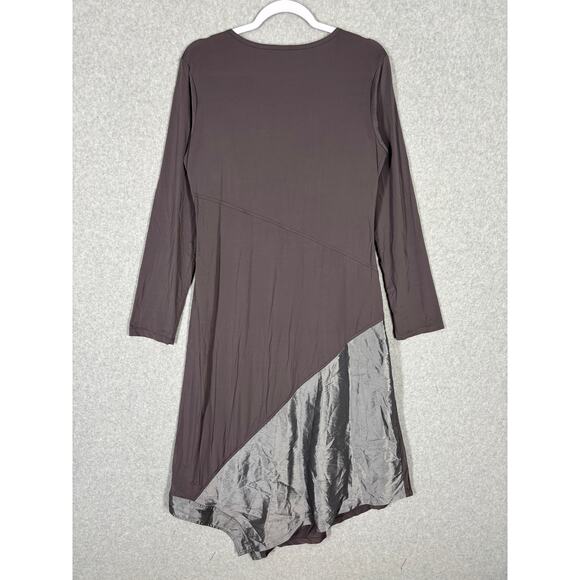 Bianco Levrin‎ Dress Small Taupe Parachute Lagenlook Artsy Modest Art Wear Flowy - Picture 10 of 14